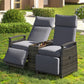 24" Gray Metal Outdoor Accent Chair with Storage with Gray Cushion