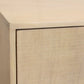 72" Natural Distressed Solid Wood Carved Geometric Sideboard with Four Doors
