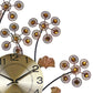 22" Copper Metal And Faux Crystal Silent Analog Gingko Floral Wall Clock