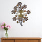22" Copper Metal And Faux Crystal Silent Analog Gingko Floral Wall Clock