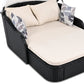 48" Black Rattan and Cushions Patio Daybed with Toss Pillows