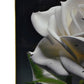 24" White Black And Green Solid Wood and Acrylic Silent Roses Floral Wall Clock