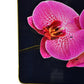 24" Pink Black And Gold Solid Wood and Acrylic Silent Orchids Floral Wall Clock