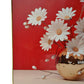 24" Gold Red And White Solid Wood and Acrylic Silent Daisies Floral Wall Clock