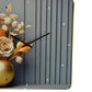 24" Beige Gold And Gray Solid Wood and Acrylic Silent Analog Floral Wall Clock