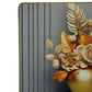 24" Beige Gold And Gray Solid Wood and Acrylic Silent Analog Floral Wall Clock