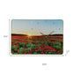 24" Red Blue And Gold Solid Wood and Acrylic Silent Poppies Floral Wall Clock