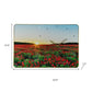 24" Red Blue And Gold Solid Wood and Acrylic Silent Poppies Floral Wall Clock