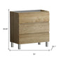 32" Oak Wood Freestanding Bathroom Vanity With White Sink And Three Drawers