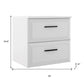 32" White Wood Freestanding Bathroom Vanity With White Sink And Two Drawers