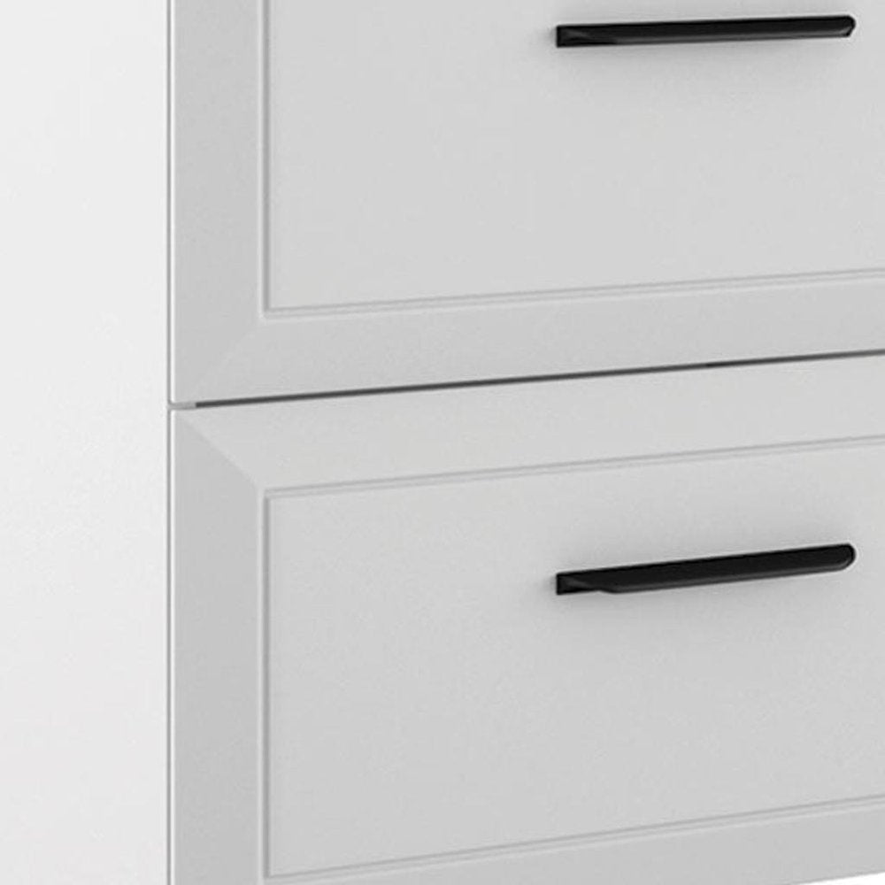 32" White Wood Freestanding Bathroom Vanity With White Sink And Two Drawers