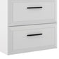 32" White Wood Freestanding Bathroom Vanity With White Sink And Two Drawers