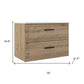32" Natural Wood Freestanding Bathroom Vanity With White Sink And Two Drawers