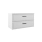 40" White Wood Freestanding Bathroom Vanity With White Sink And Two Drawers