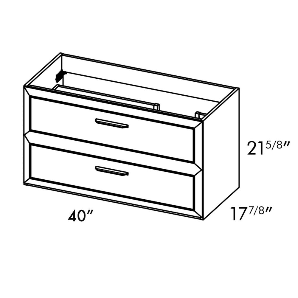 40" Natural Wood Freestanding Bathroom Vanity With White Sink And Two Drawers