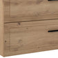 40" Natural Wood Freestanding Bathroom Vanity With White Sink And Two Drawers