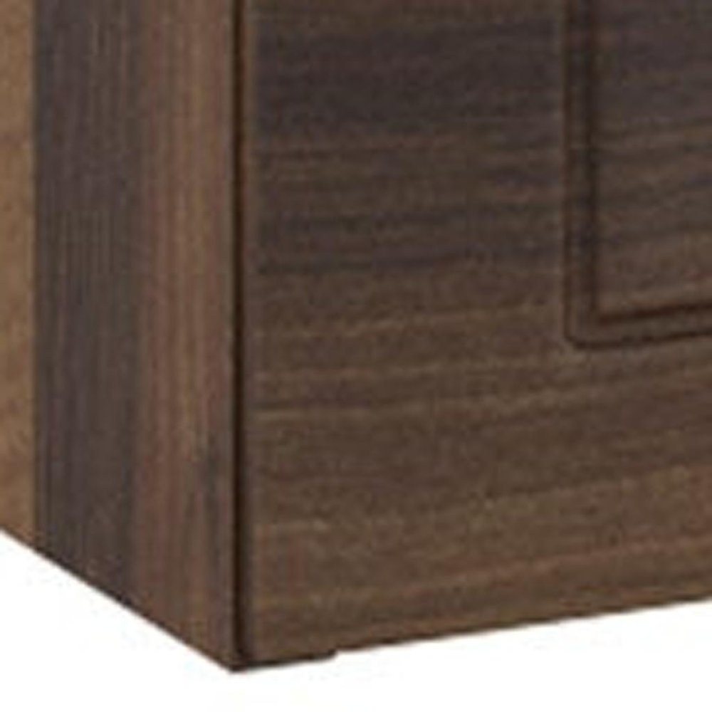 40" Dark Brown Wood Freestanding Bathroom Vanity With White Sink And Two Drawers