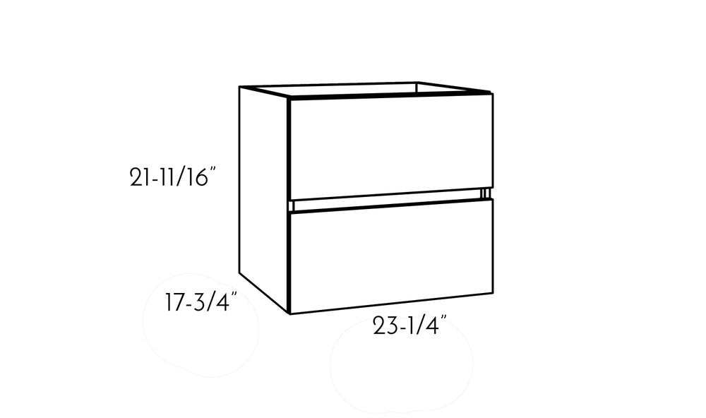24" Dark Brown Wood Freestanding Bathroom Vanity With White Sink And Two Drawers