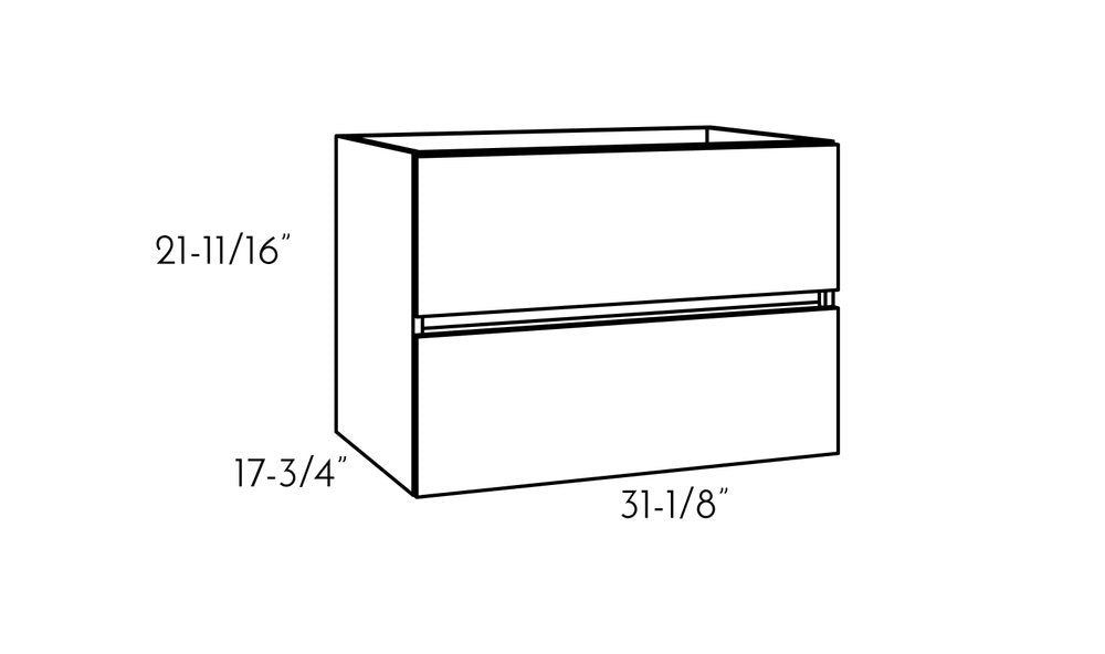 32" Dark Brown Wood Freestanding Bathroom Vanity With White Sink And Two Drawers