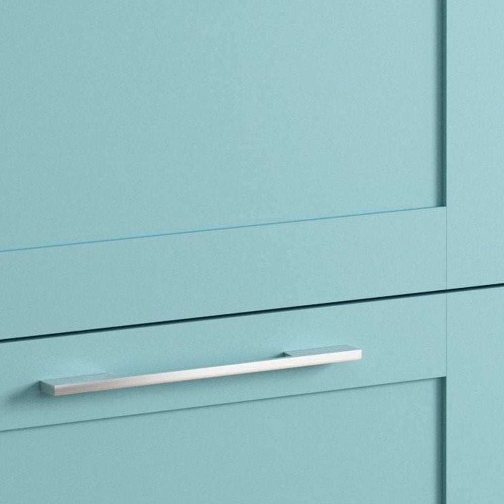 24" Blue Wood Freestanding Bathroom Vanity With White Sink And Two Drawers