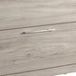 40" Natural Wood Freestanding Bathroom Vanity With White Sink And Two Drawers