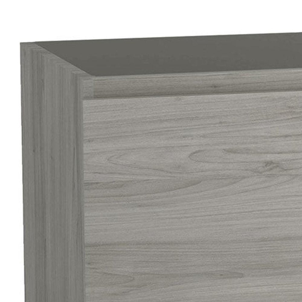 48" Natural Wood Freestanding Bathroom Vanity With White Sink And Two Drawers