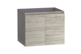 24" Natural Wood Freestanding Bathroom Vanity With White Sink And Two Drawers