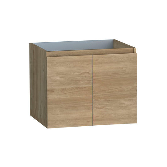 24" Oak Wood Freestanding Bathroom Vanity With White Sink And Two Drawers