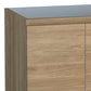 24" Oak Wood Freestanding Bathroom Vanity With White Sink And Two Drawers