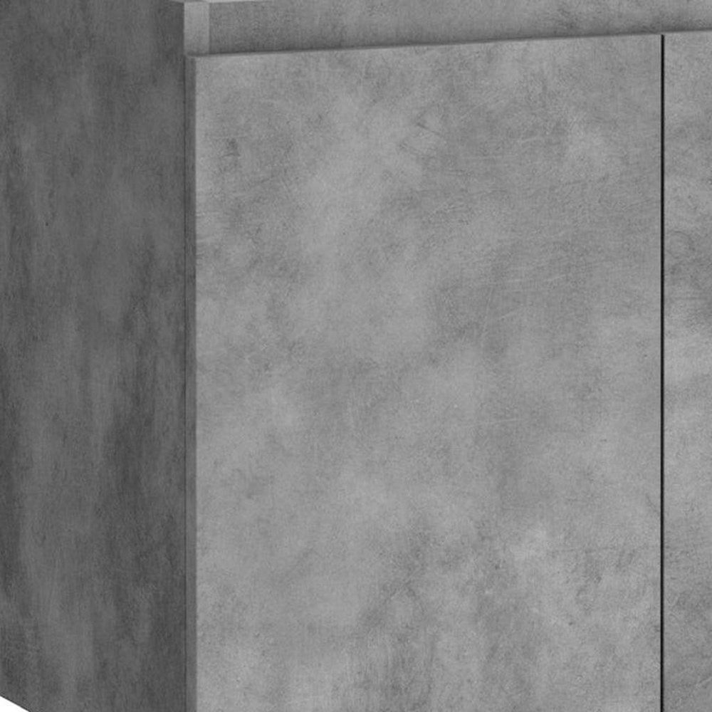 24" Gray Wood Freestanding Bathroom Vanity With White Sink And Two Drawers