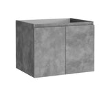 24" Gray Wood Freestanding Bathroom Vanity With White Sink And Two Drawers