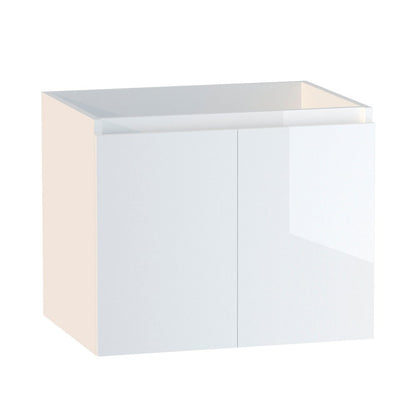 28" White Wood Freestanding Bathroom Vanity With White Sink And Two Drawers