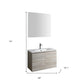 28" Natural Wood Freestanding Bathroom Vanity With White Sink And Two Drawers