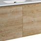 28" Oak Wood Freestanding Bathroom Vanity With White Sink And Two Drawers