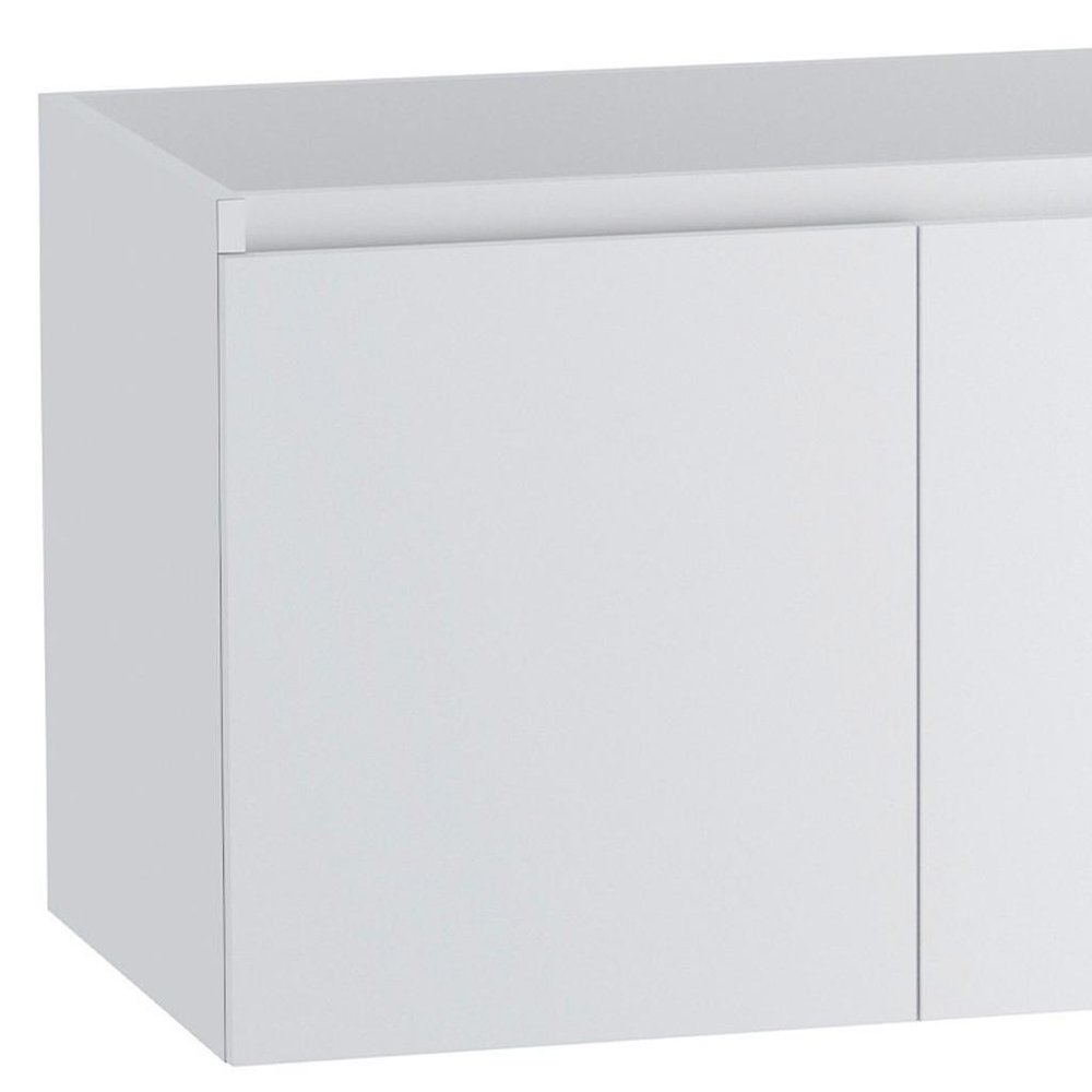 32" White Wood Freestanding Bathroom Vanity With White Sink And Two Drawers