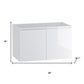 32" White Wood Freestanding Bathroom Vanity With White Sink And Two Drawers