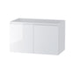 32" White Wood Freestanding Bathroom Vanity With White Sink And Two Drawers