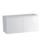 36" White Wood Freestanding Bathroom Vanity With White Sink And Two Drawers