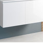 36" White Wood Freestanding Bathroom Vanity With White Sink And Two Drawers