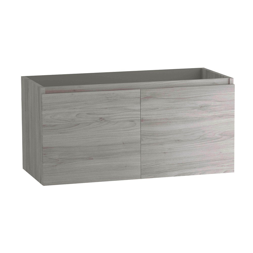 36" Natural Wood Freestanding Bathroom Vanity With White Sink And Two Drawers