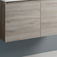 36" Natural Wood Freestanding Bathroom Vanity With White Sink And Two Drawers