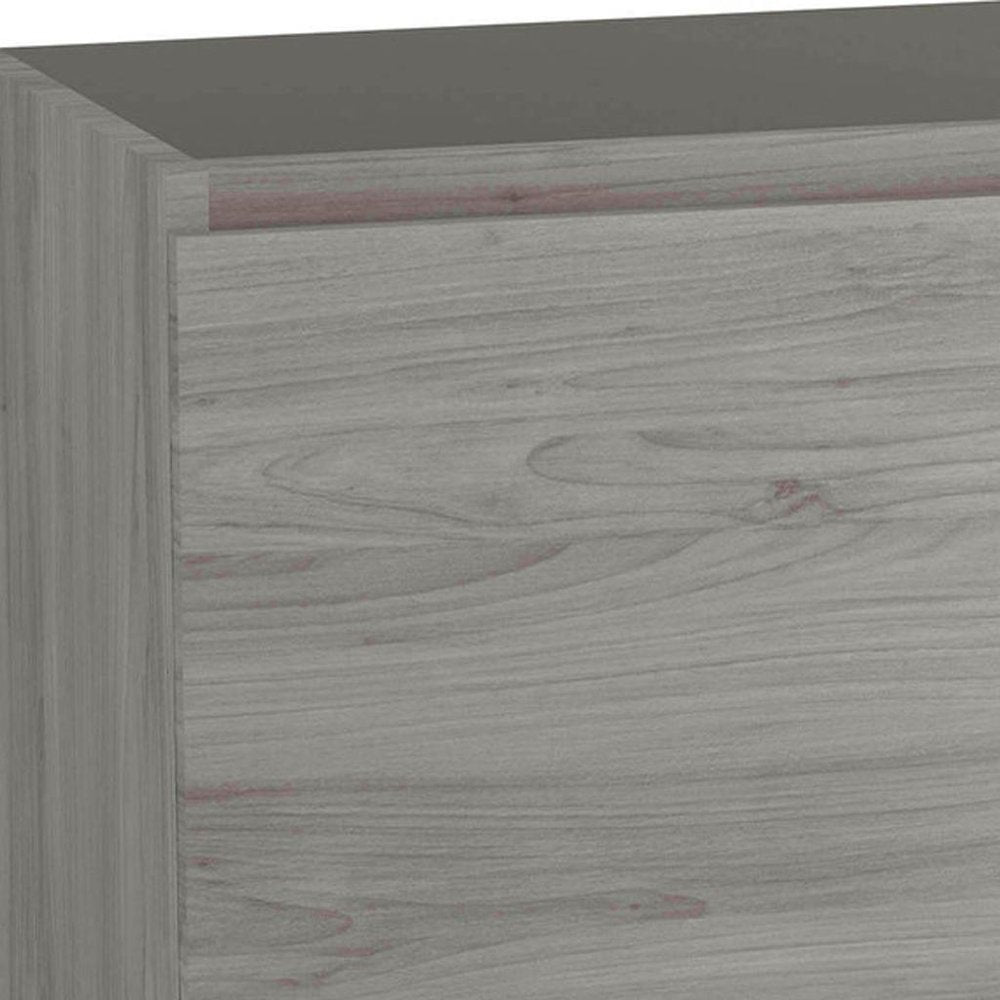 36" Natural Wood Freestanding Bathroom Vanity With White Sink And Two Drawers