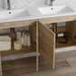 48" Oak Wood Freestanding Bathroom Vanity With White Sink And Two Drawers