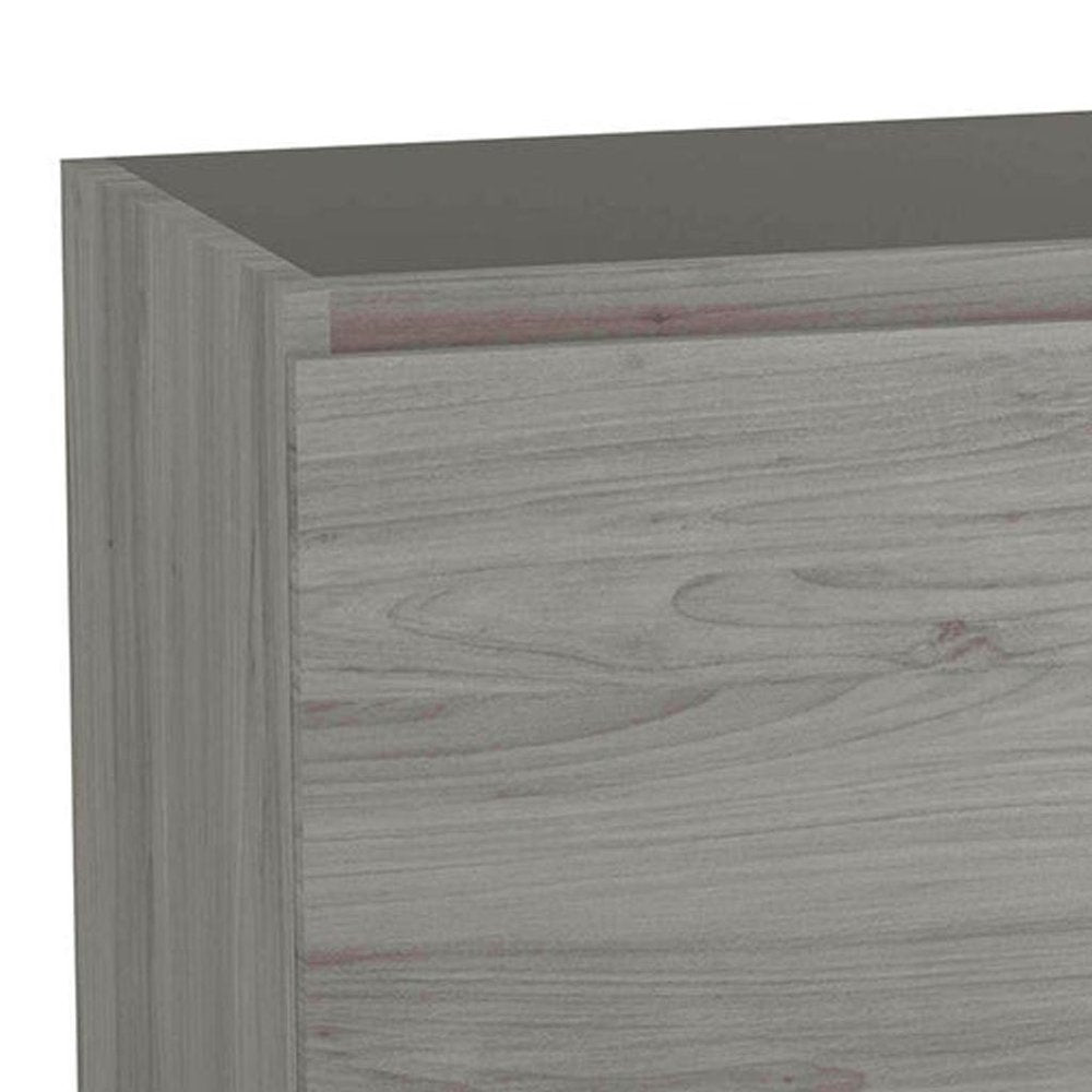 48" Gray Wood Freestanding Bathroom Vanity With White Sink And Two Drawers