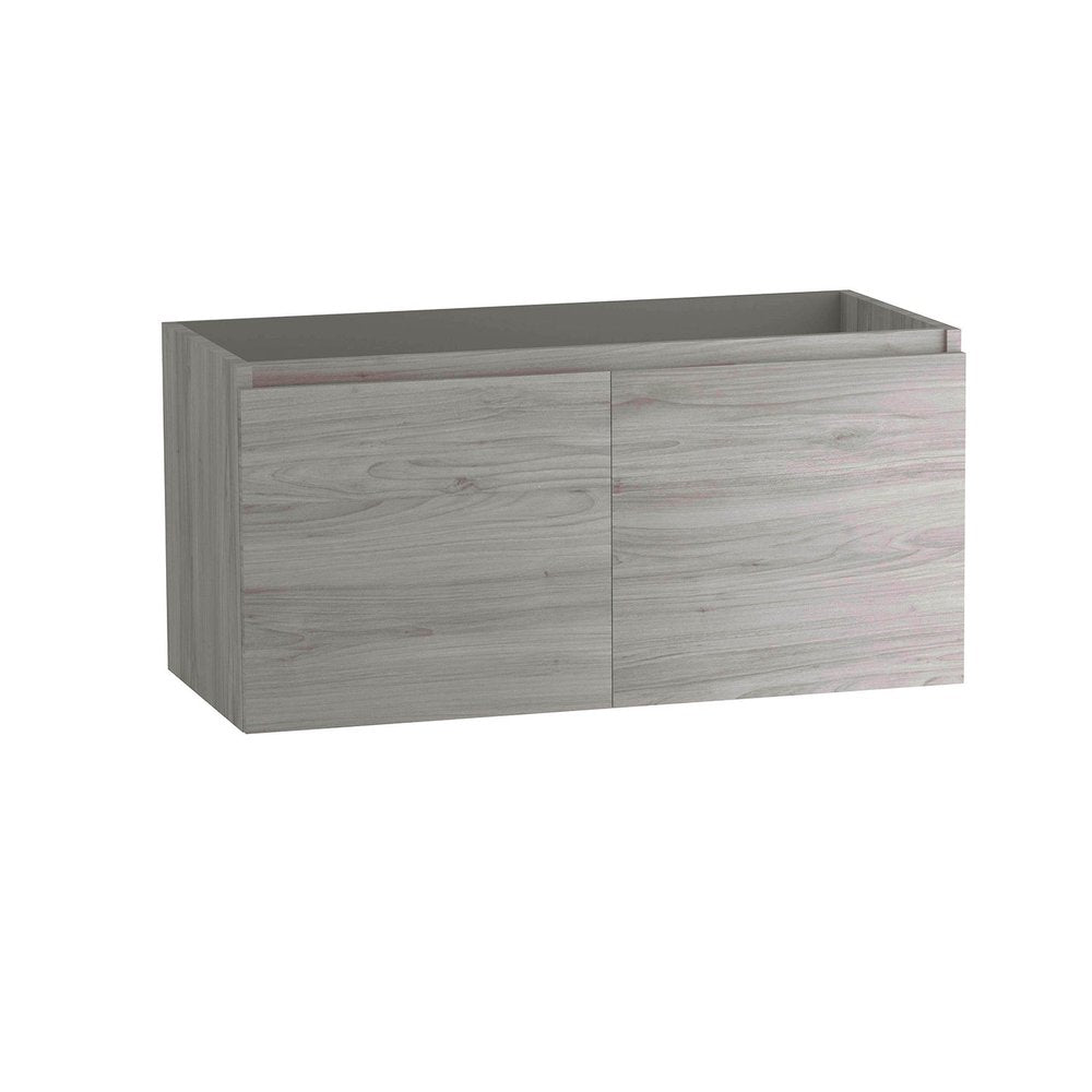 48" Gray Wood Freestanding Bathroom Vanity With White Sink And Two Drawers
