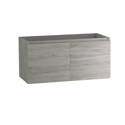 48" Gray Wood Freestanding Bathroom Vanity With White Sink And Two Drawers