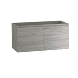 48" Gray Wood Freestanding Bathroom Vanity With White Sink And Two Drawers