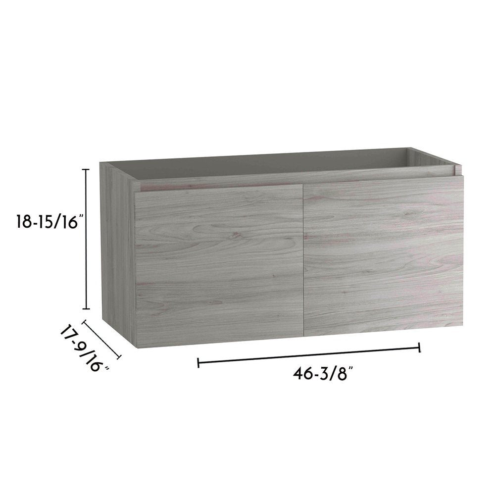 48" Gray Wood Freestanding Bathroom Vanity With White Sink And Two Drawers
