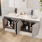 48" Gray Wood Freestanding Bathroom Vanity With White Sink And Two Drawers