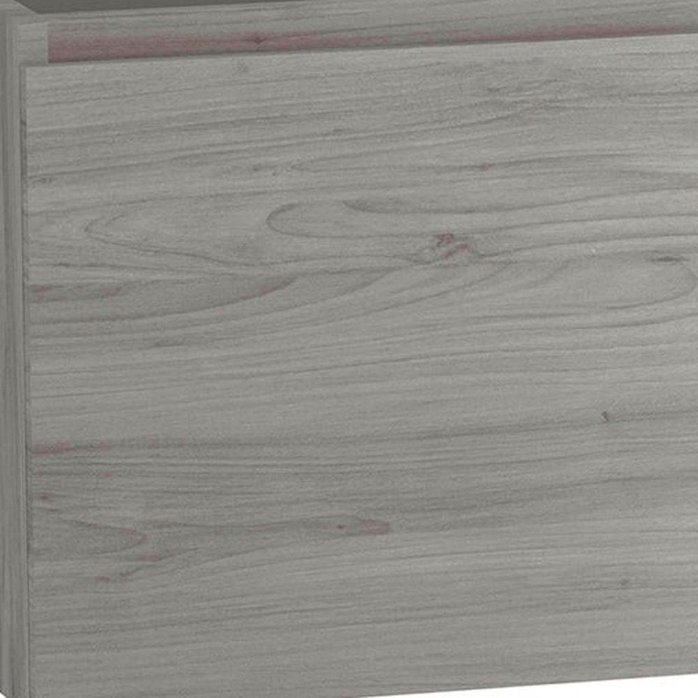 48" Gray Wood Freestanding Bathroom Vanity With White Sink And Two Drawers